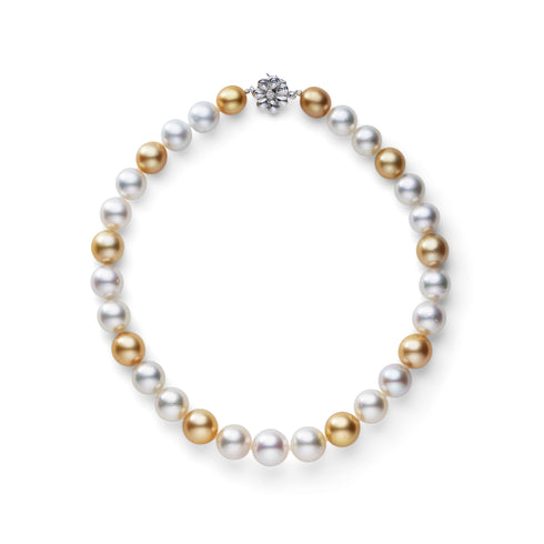 南洋パールマルチカラー連ネックレス