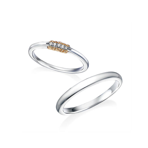 結婚指輪 ラブリィ・ハート ~愛らしく添えたハートたち~(ダイヤモンド) DM-151/Ladies