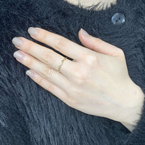 Layered ~レイヤード~  K18イエローゴールド  ダイヤモンド リング ER-208