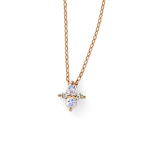 Honey bee ~ハニービー~ K18ピンクゴールド ムーンストーン ダイヤモンド ネックレス EP-310