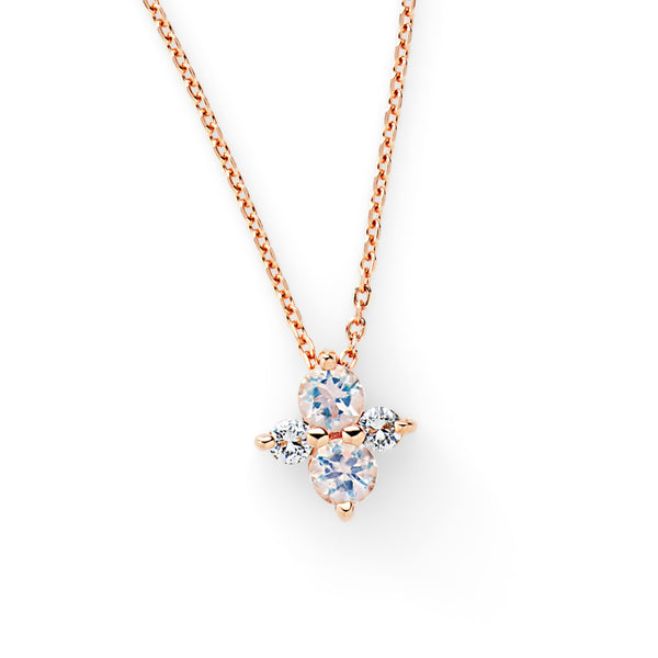 Honey bee ~ハニービー~ K18ピンクゴールド ムーンストーン ダイヤモンド ネックレス EP-311