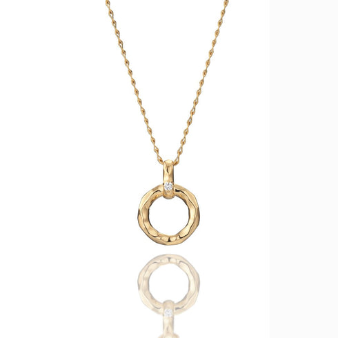 ensemble ~アンサンブル~ SV925 イエローゴールドコーティング ダイヤモンド ネックレス  EP-326