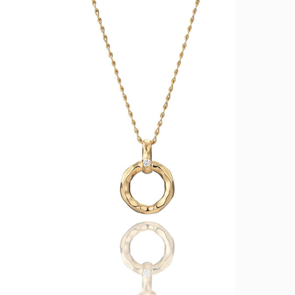 ensemble ~アンサンブル~ SV925 イエローゴールドコーティング ダイヤモンド ネックレス  EP-326