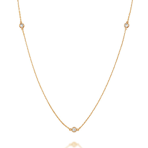 Station~ステーション~ K18ピンクゴールド ダイヤモンド ネックレス EP-243