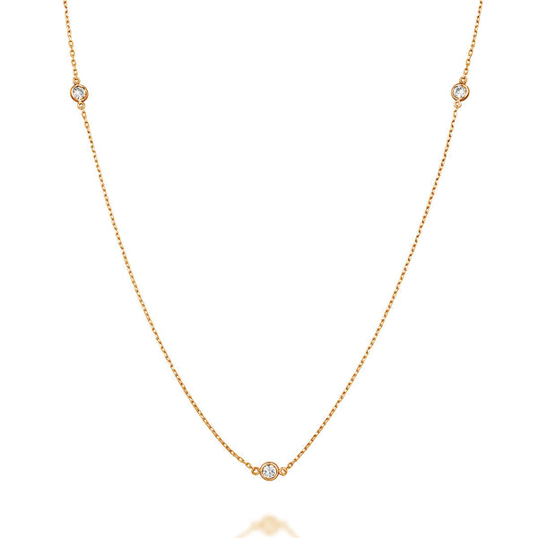 Station~ステーション~ K18ピンクゴールド ダイヤモンド ネックレス EP-243