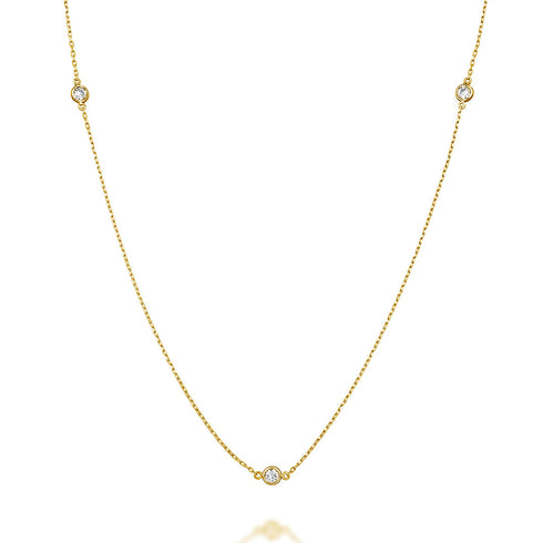 Station~ステーション~ K18イエローゴールド ダイヤモンド ネックレス EP-243