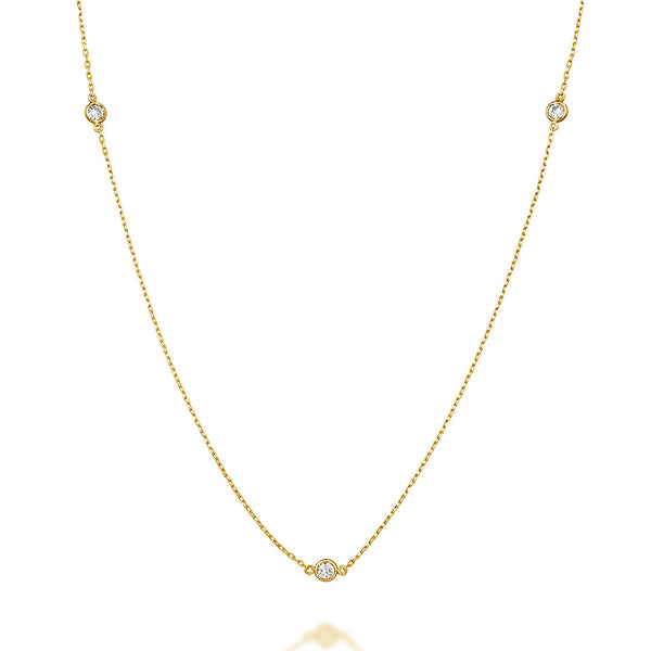 Station~ステーション~ K18イエローゴールド ダイヤモンド ネックレス EP-243