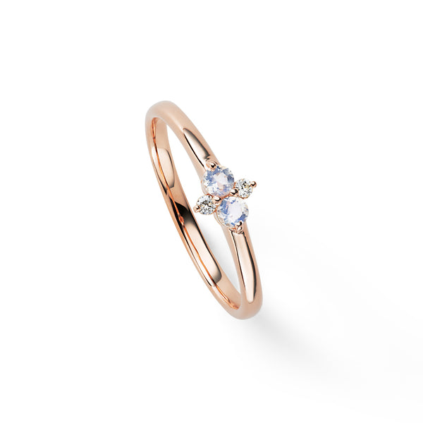 Honey bee ~ハニービー~ K18ピンクゴールド ムーンストーン ダイヤモンド リング ER-205