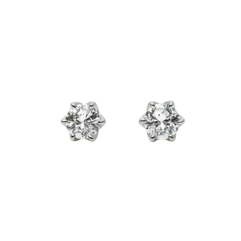Tulip ~チューリップ~ 一粒ダイヤモンドピアス PE-01 0.14ct