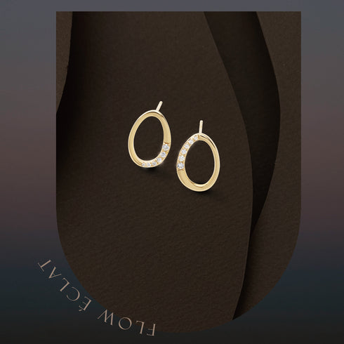 Flow Éclat ~フロー・エクラ~ K18イエローゴールド ダイヤモンド ピアス AE-82