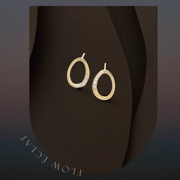 Flow Éclat ~フロー・エクラ~ K18イエローゴールド ダイヤモンド ピアス AE-82